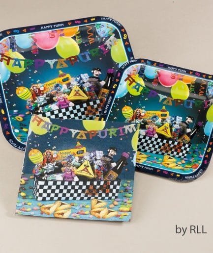 Set platos y servilletas PURIM