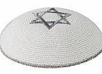 Kippa Blanca estrella de David