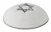 Kippa Blanca estrella de David