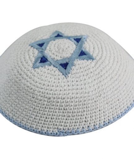 Kippa Blanca estrella David